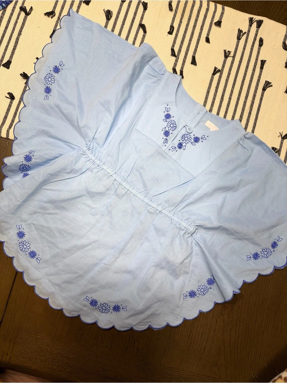 Janie and Jack Size 2/2T Bundle 4pc Blue Medallion Halter Dress Tops Eyelet Trim
